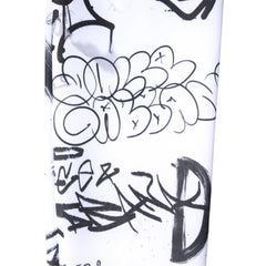Dolce & Gabbana White Graffiti Cotton Over Calf Stockings Socks - S