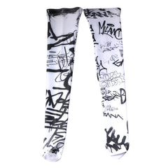 Dolce & Gabbana White Graffiti Cotton Over Calf Stockings Socks - S