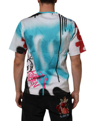 Dolce & Gabbana White Graffiti Crew Neck Short Sleeves T-shirt - XS - T-Shirts