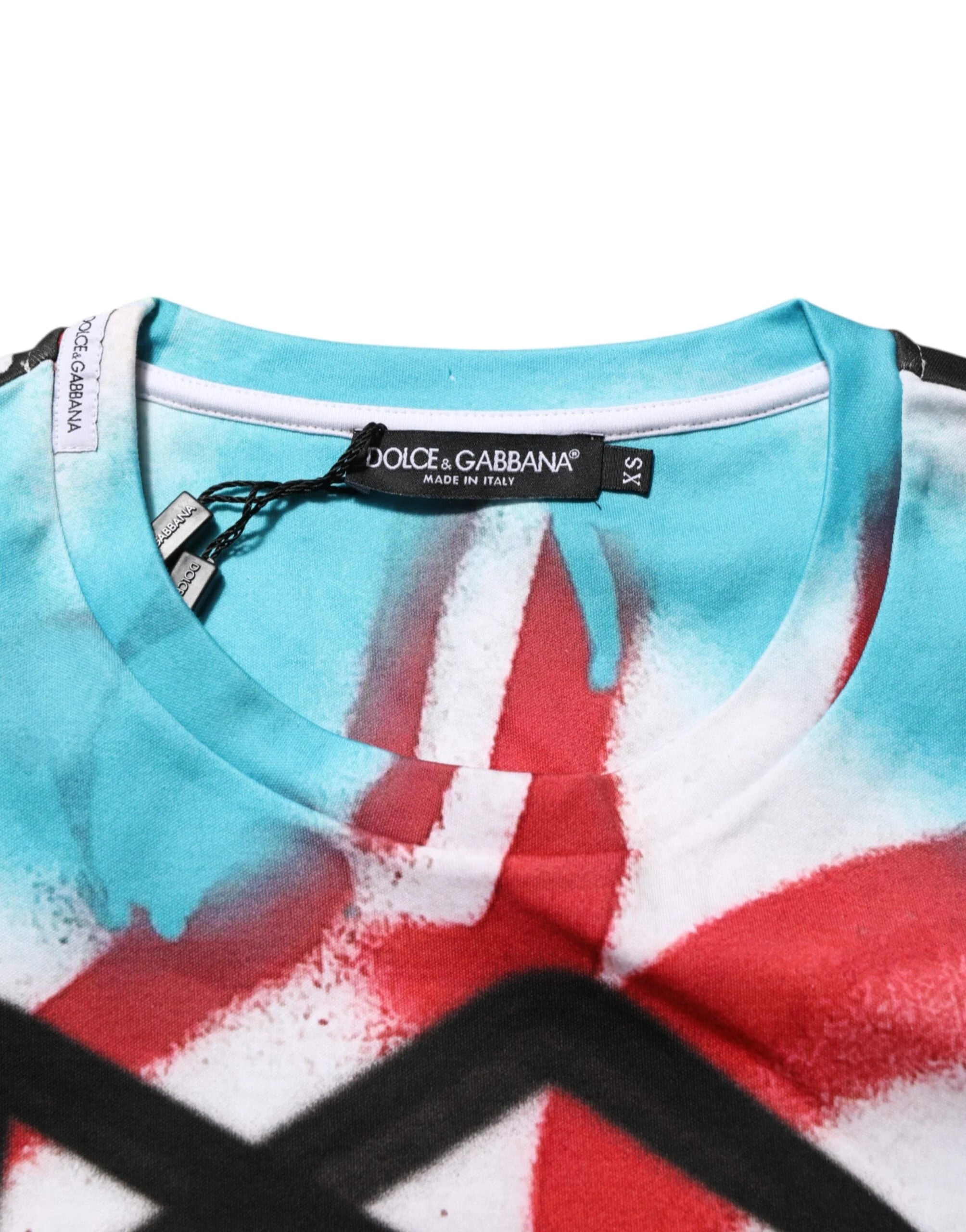 Dolce & Gabbana White Graffiti Crew Neck Short Sleeves T-shirt - XS - T-Shirts