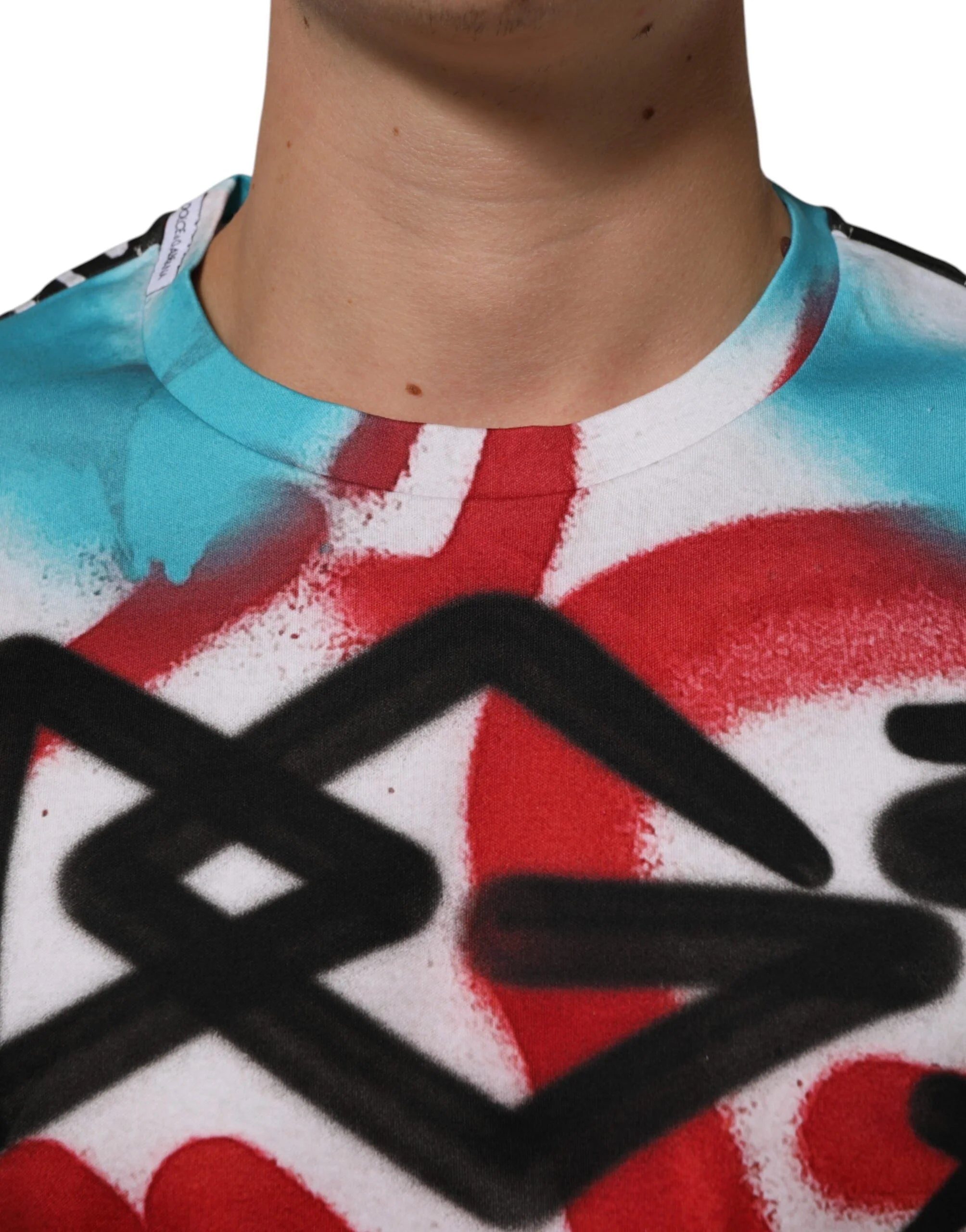 Dolce & Gabbana White Graffiti Crew Neck Short Sleeves T-shirt - XS - T-Shirts