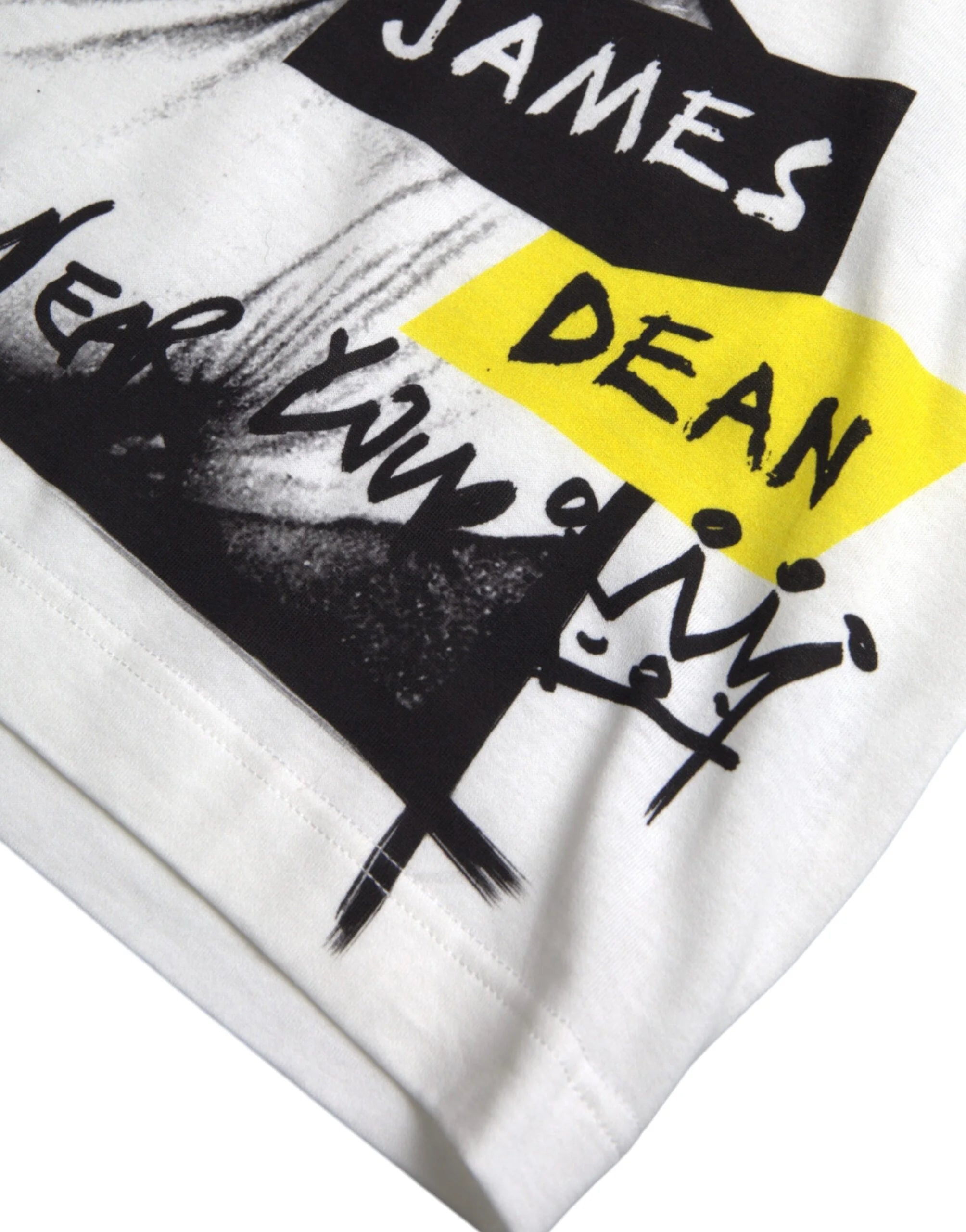 Dolce & Gabbana White Graphic Cotton Short Sleeves Men T-shirt - IT44 | XS - T-Shirts