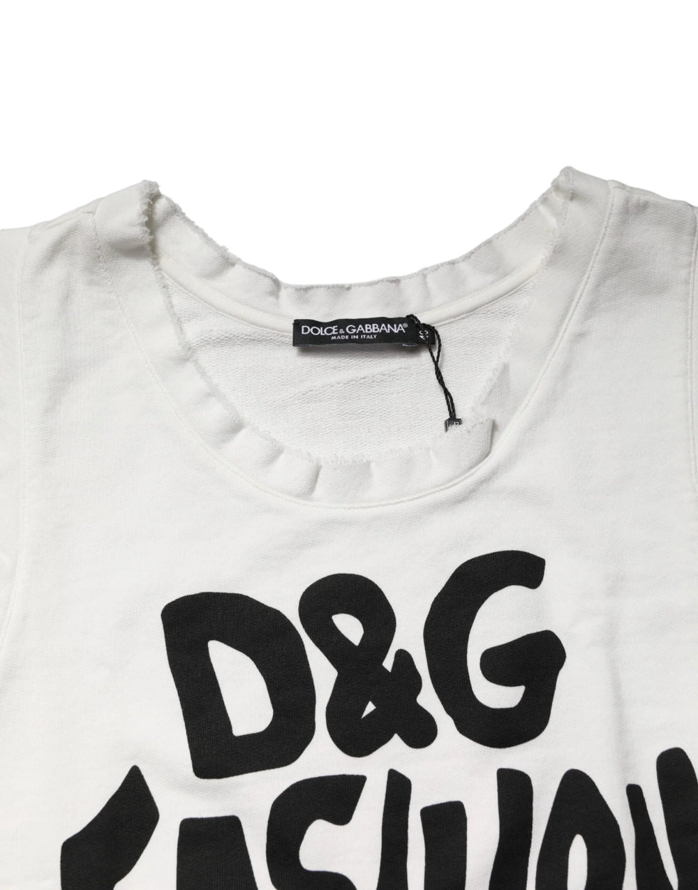 Dolce & Gabbana White Graphic CrewNeck Sleeveless Tank T-shirt - IT40|S