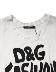 Dolce & Gabbana White Graphic CrewNeck Sleeveless Tank T-shirt - IT40|S