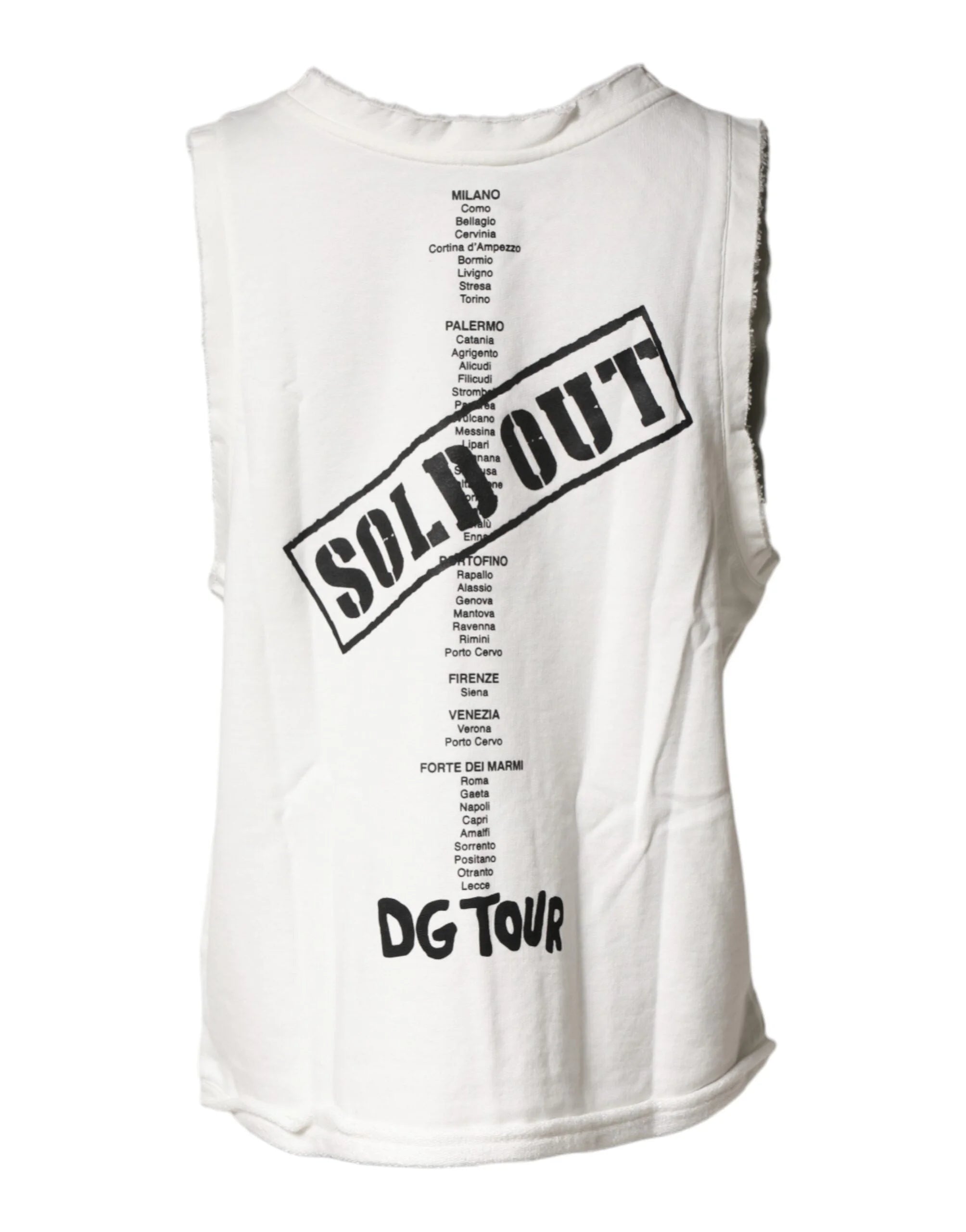 Dolce & Gabbana White Graphic CrewNeck Sleeveless Tank T-shirt - IT40|S