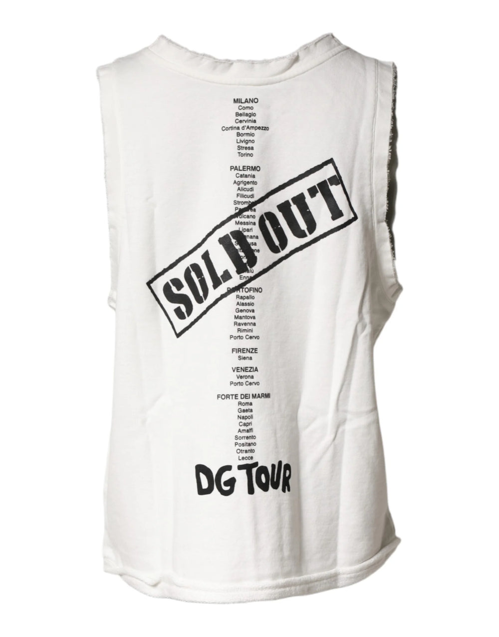 Dolce & Gabbana White Graphic CrewNeck Sleeveless Tank T-shirt - IT40|S