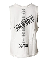 Dolce & Gabbana White Graphic CrewNeck Sleeveless Tank T-shirt - IT40|S
