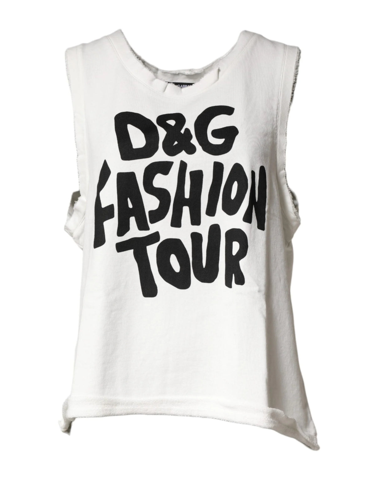 Dolce & Gabbana White Graphic CrewNeck Sleeveless Tank T-shirt - IT40|S