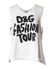 Dolce & Gabbana White Graphic CrewNeck Sleeveless Tank T-shirt - IT40|S