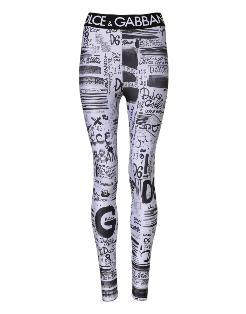 Dolce & Gabbana White Graphic HighWaist Skinny Leggings Pants - IT38 | XS - Leggings