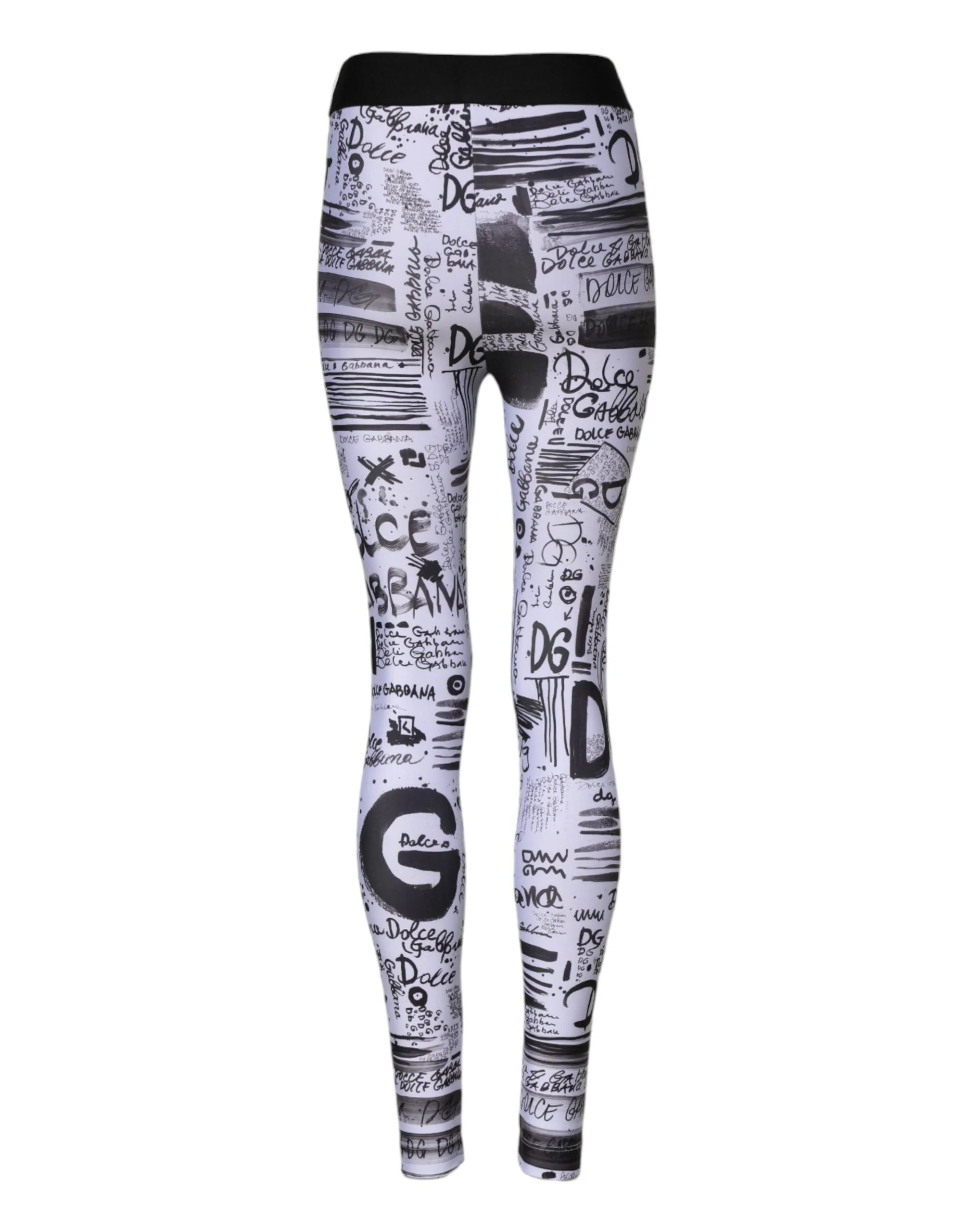 Dolce & Gabbana White Graphic HighWaist Skinny Leggings Pants - IT38 | XS - Leggings