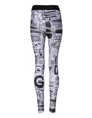 Dolce & Gabbana White Graphic HighWaist Skinny Leggings Pants - IT38 | XS - Leggings
