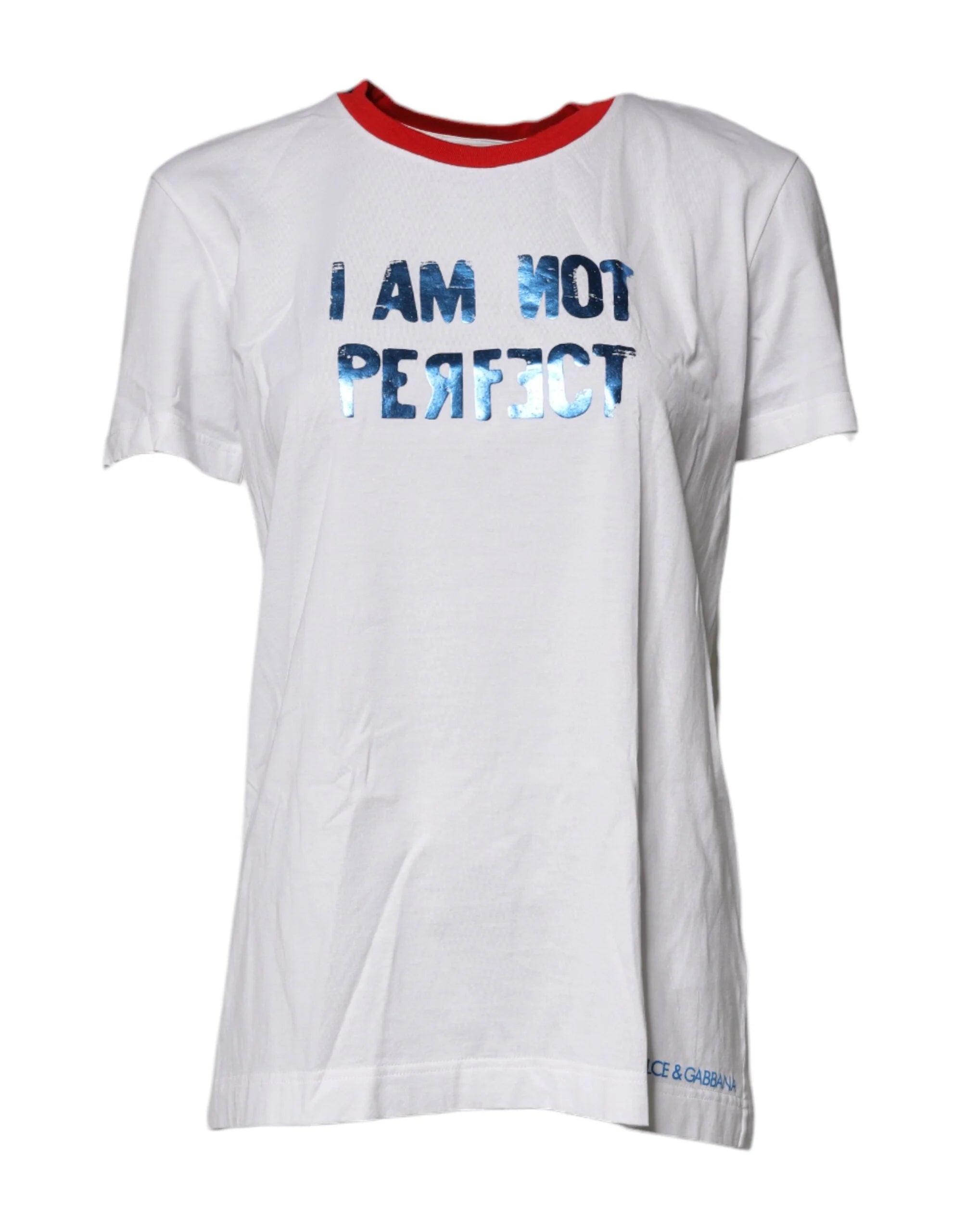 Dolce & Gabbana White Graphic Print Cotton Crew Neck T-shirt - IT38 | XS - T-Shirts