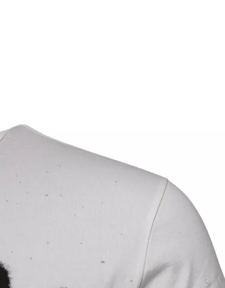 Dolce & Gabbana White Graphic Print Cotton Crew Neck T-shirt - IT46 | S - T-Shirts