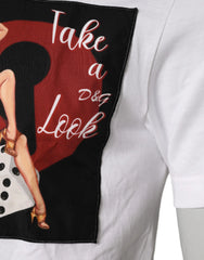Dolce & Gabbana White Graphic Print Cotton Crew Neck T-shirt - IT46 | S - T-Shirts