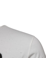 Dolce & Gabbana White Graphic Print Cotton Crew Neck T-shirt - IT46 | S - T-Shirts