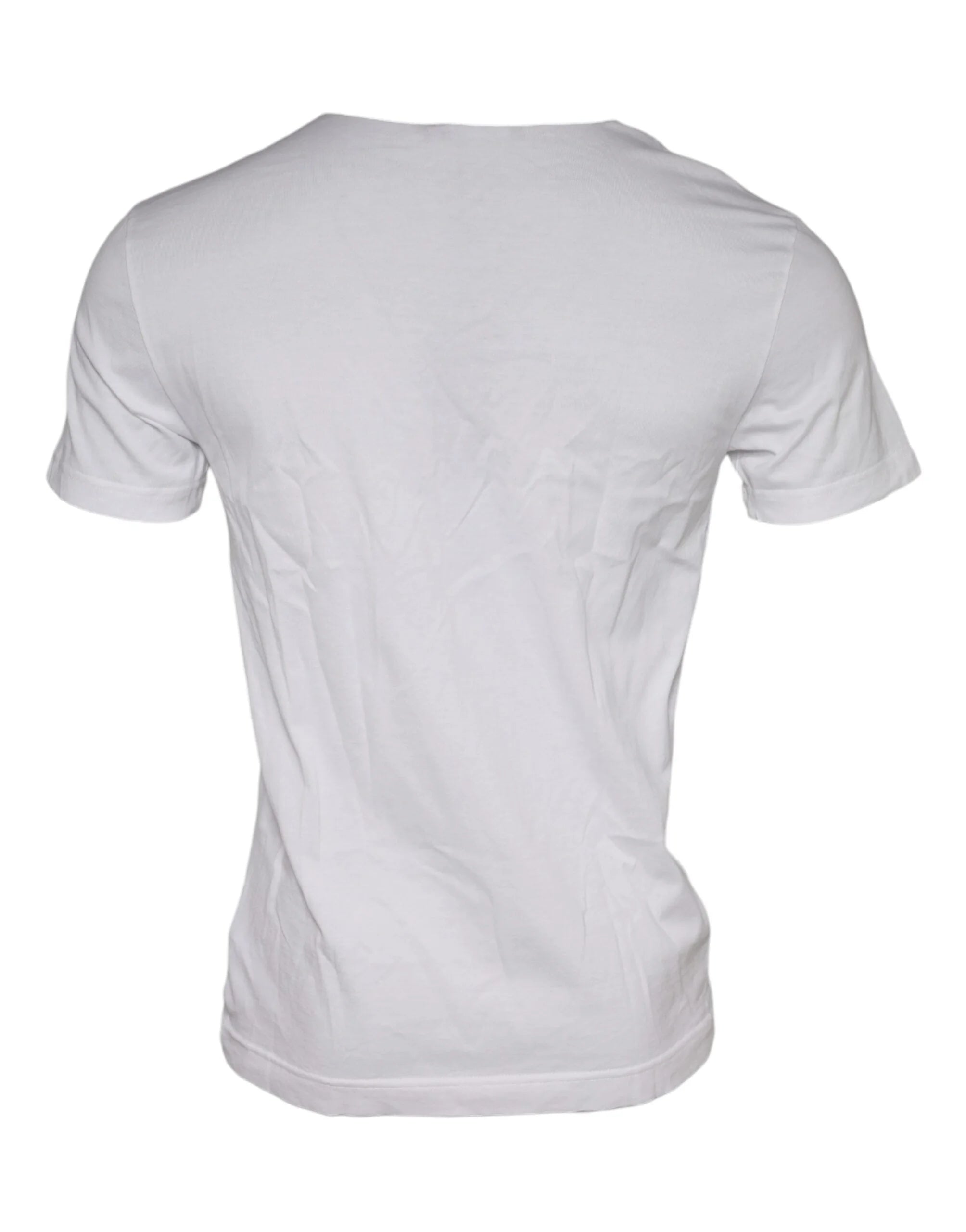 Dolce & Gabbana White Graphic Print Cotton Crew Neck T-shirt - IT46 | S - T-Shirts
