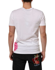 Dolce & Gabbana White Graphic Print Cotton Crew Neck T-shirt - IT48 | M - T-Shirts
