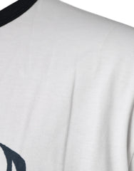 Dolce & Gabbana White Graphic Print Cotton Crew Neck T-shirt - IT60 | 3XL - T-Shirts
