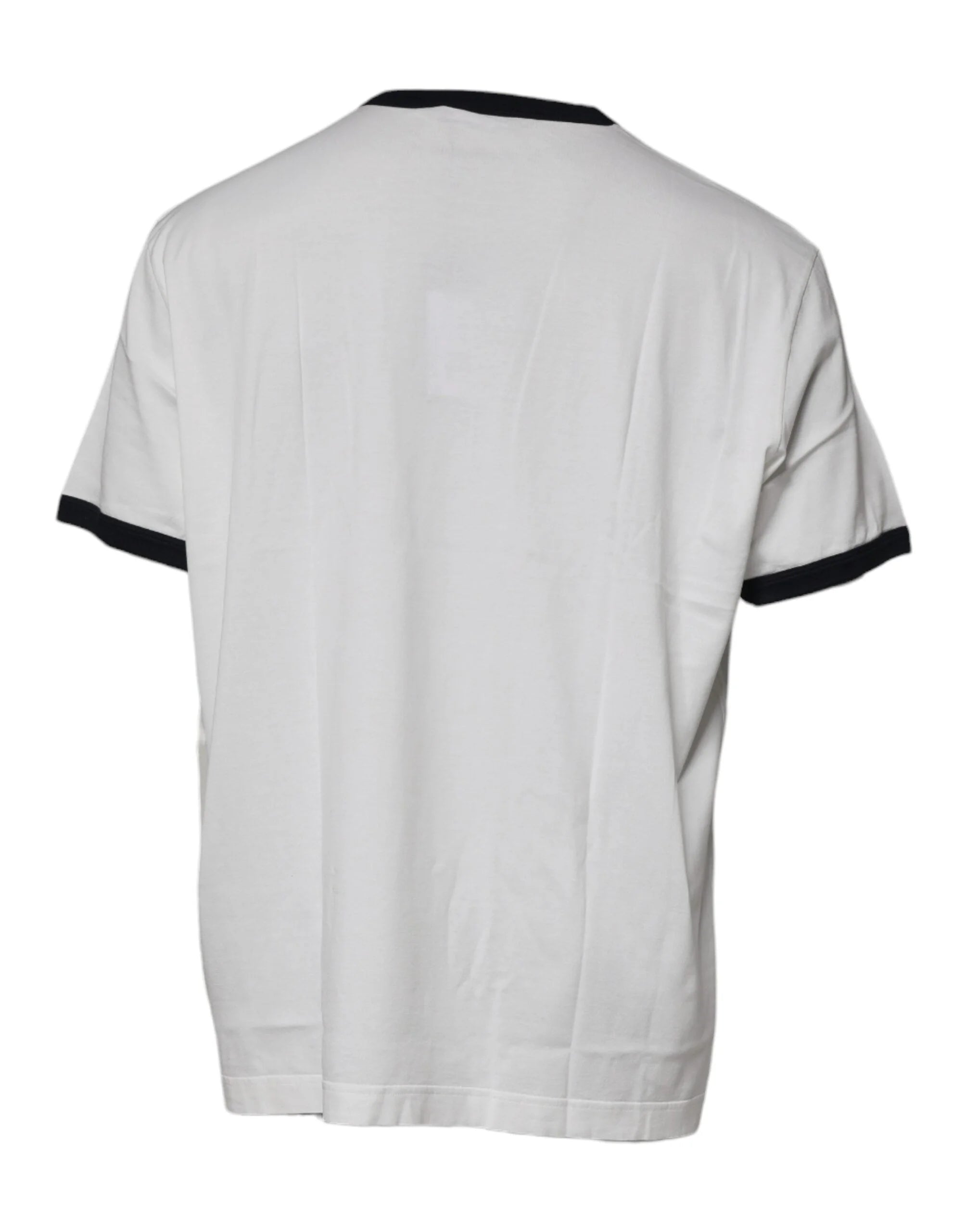 Dolce & Gabbana White Graphic Print Cotton Crew Neck T-shirt - IT60 | 3XL - T-Shirts