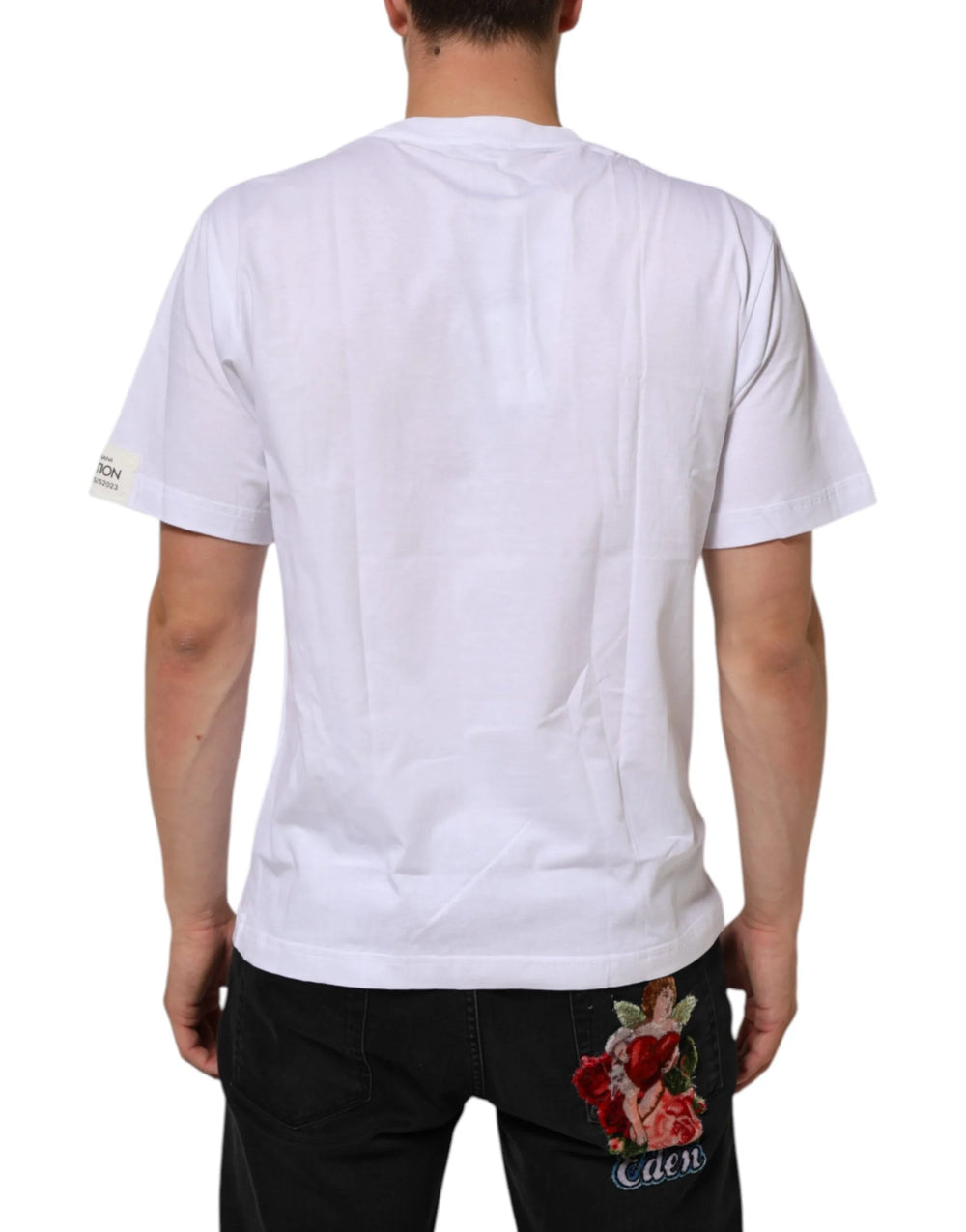Dolce & Gabbana White Graphic Print Cotton Crew Neck T-shirt - T-Shirts