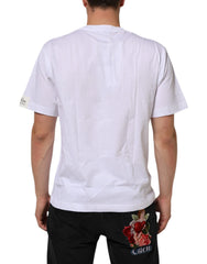 Dolce & Gabbana White Graphic Print Cotton Crew Neck T-shirt - T-Shirts