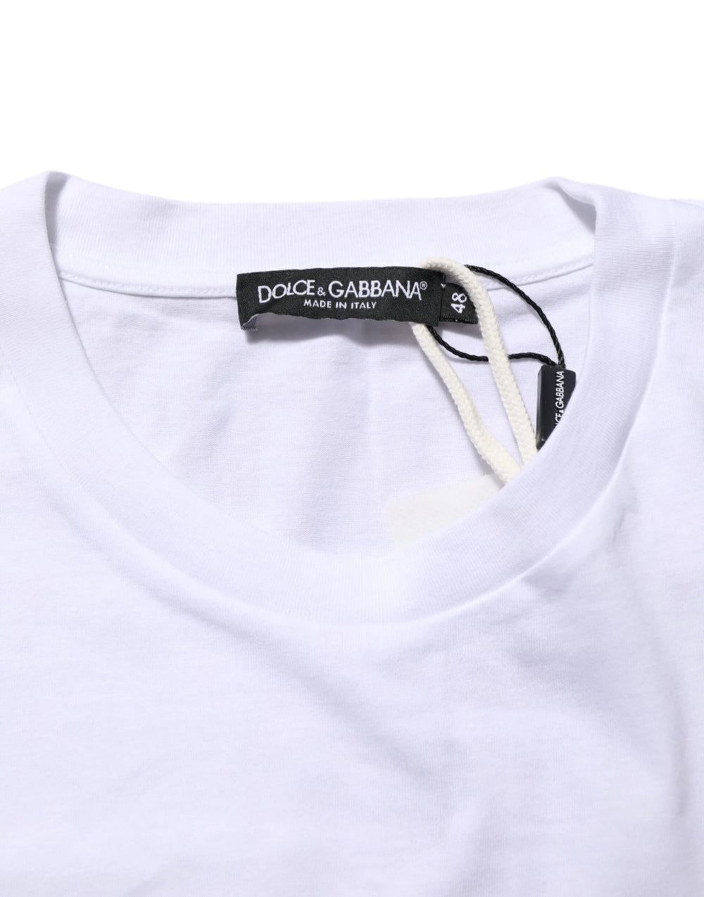 Dolce & Gabbana White Graphic Print Cotton Crew Neck T-shirt - T-Shirts