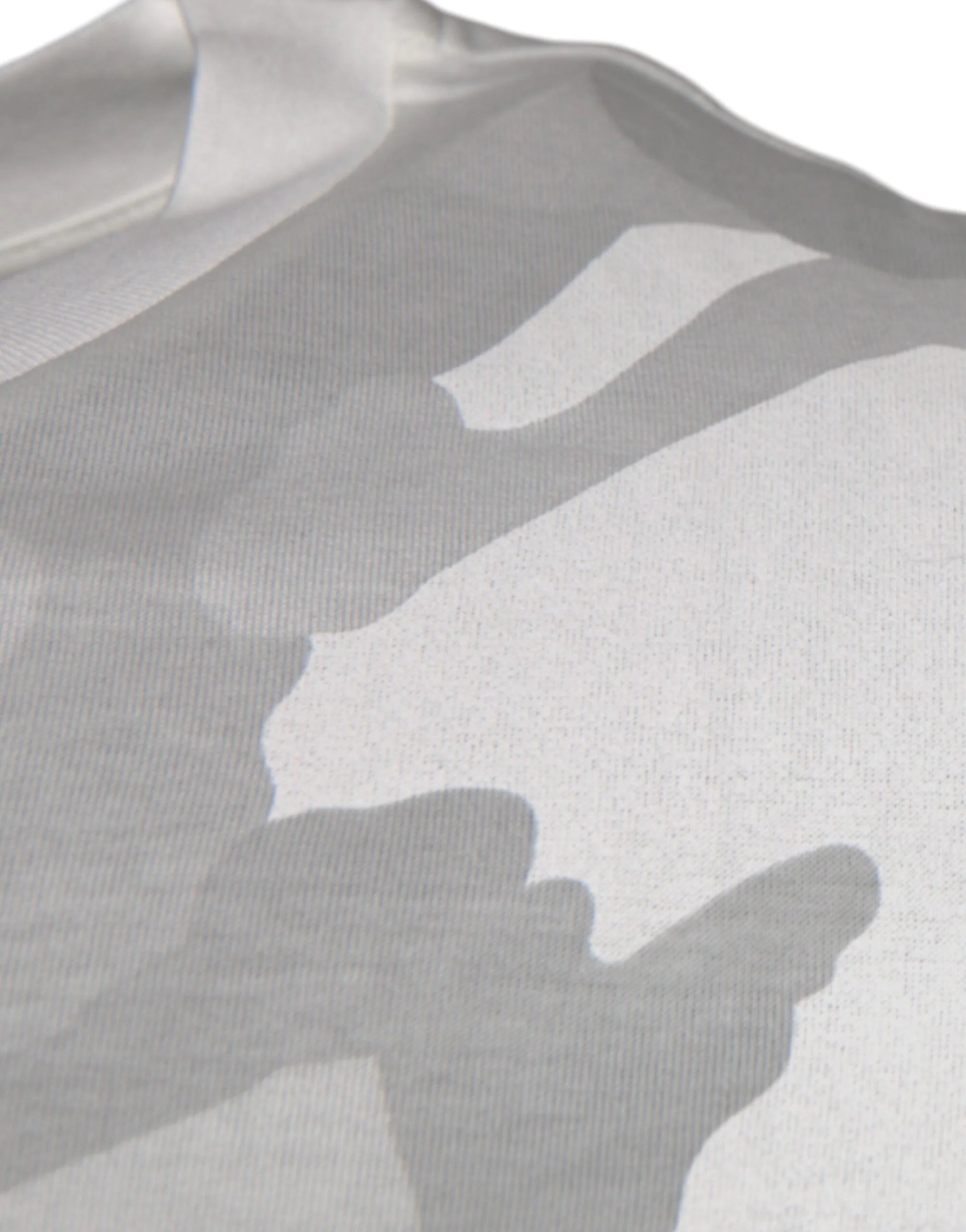 Dolce & Gabbana White Gray Camouflage Cotton Crew Neck T-shirt - T-Shirts