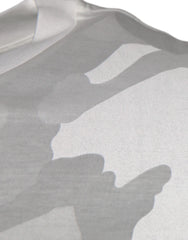 Dolce & Gabbana White Gray Camouflage Cotton Crew Neck T-shirt - T-Shirts