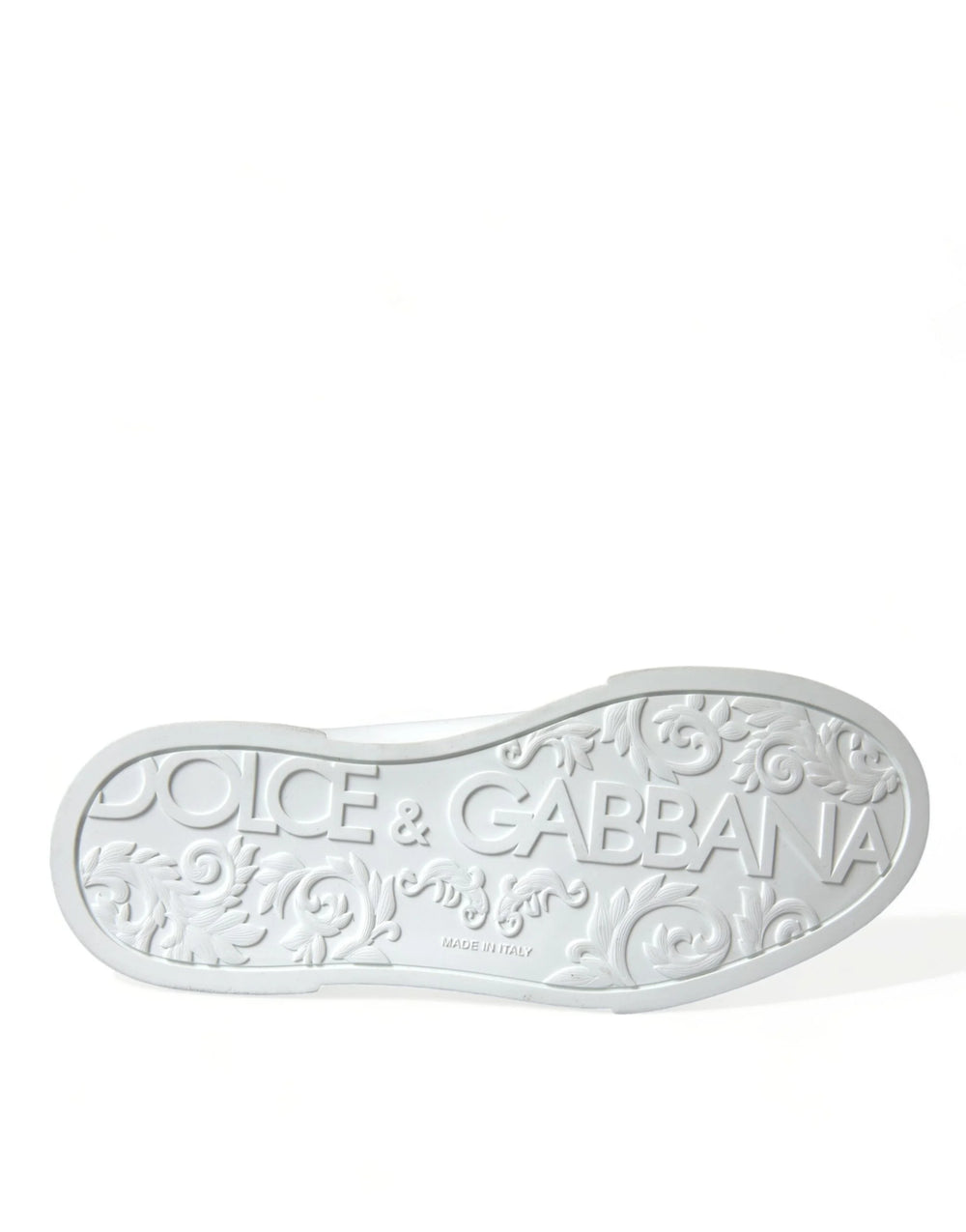 Dolce & Gabbana White Green Leather Portofino Sneakers Shoes - EU39.5/US6.5 - Sneakers