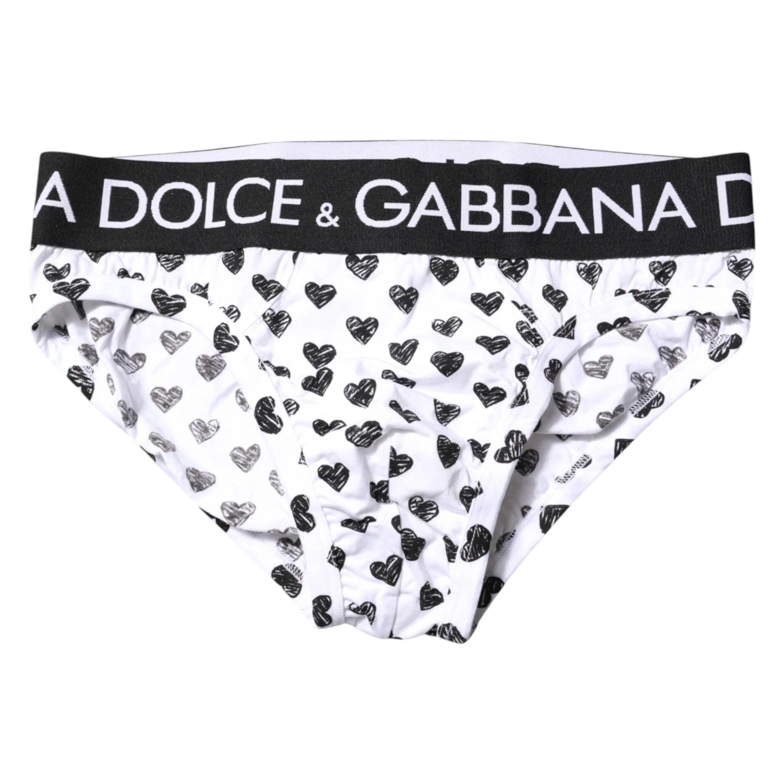 Dolce & Gabbana White Heart Printed Regular Brief Underwear - IT4 | S - Briefs