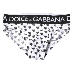 Dolce & Gabbana White Heart Printed Regular Brief Underwear - IT4 | S - Briefs