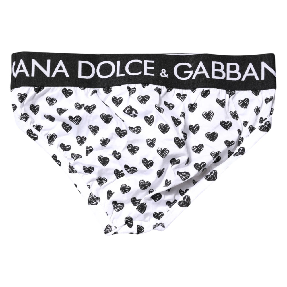 Dolce & Gabbana White Heart Printed Regular Brief Underwear - IT4 | S - Briefs