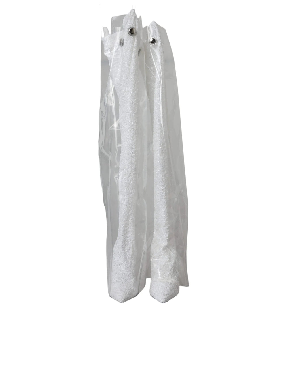 Dolce & Gabbana White Heels Stiletto Knee High Boots Shoes - Boots