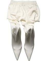 Dolce & Gabbana Witte Pumps met Hoge Hak en Jerseybeenbedekking - EU41/US10.5