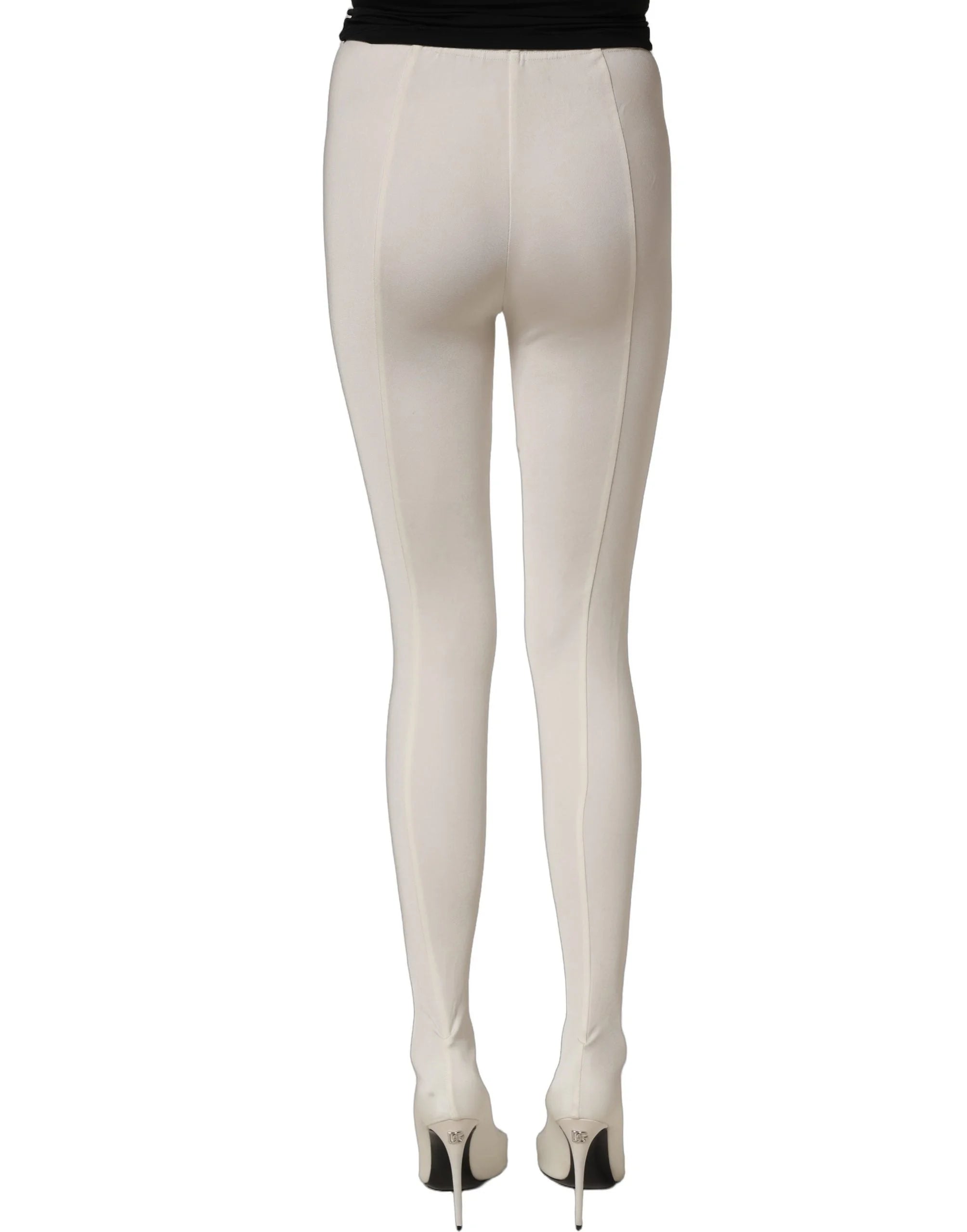 Dolce & Gabbana Witte Pumps met Hoge Hak en Jerseybeenbedekking - EU41/US10.5
