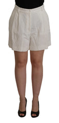 Dolce & Gabbana White High Waist Culotte Cotton Shorts - IT48 | XL - Short Trousers