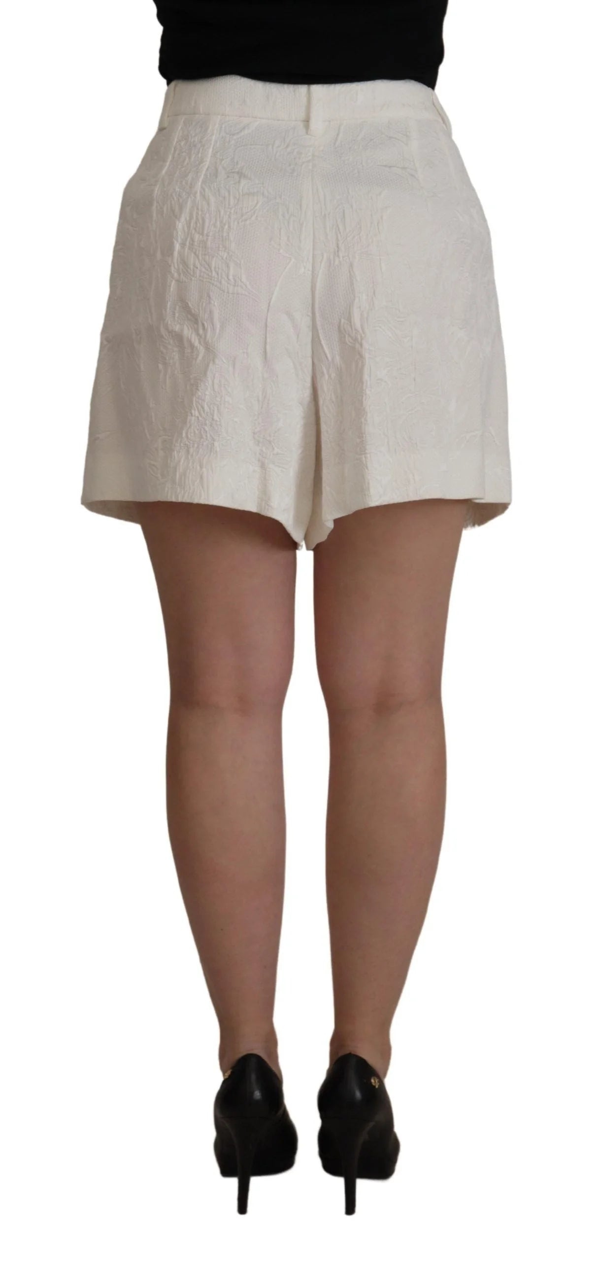 Dolce & Gabbana White High Waist Culotte Cotton Shorts - IT48 | XL - Short Trousers