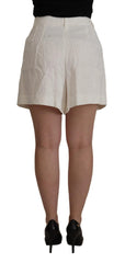 Dolce & Gabbana White High Waist Culotte Cotton Shorts - IT48 | XL - Short Trousers