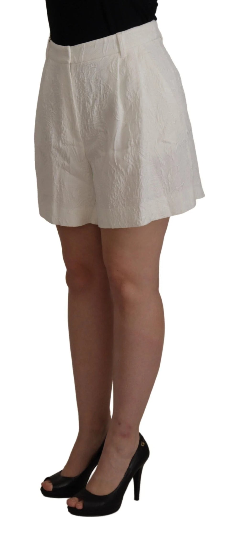 Dolce & Gabbana White High Waist Culotte Cotton Shorts - IT48 | XL - Short Trousers
