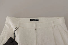 Dolce & Gabbana White High Waist Culotte Cotton Shorts - IT48 | XL - Short Trousers