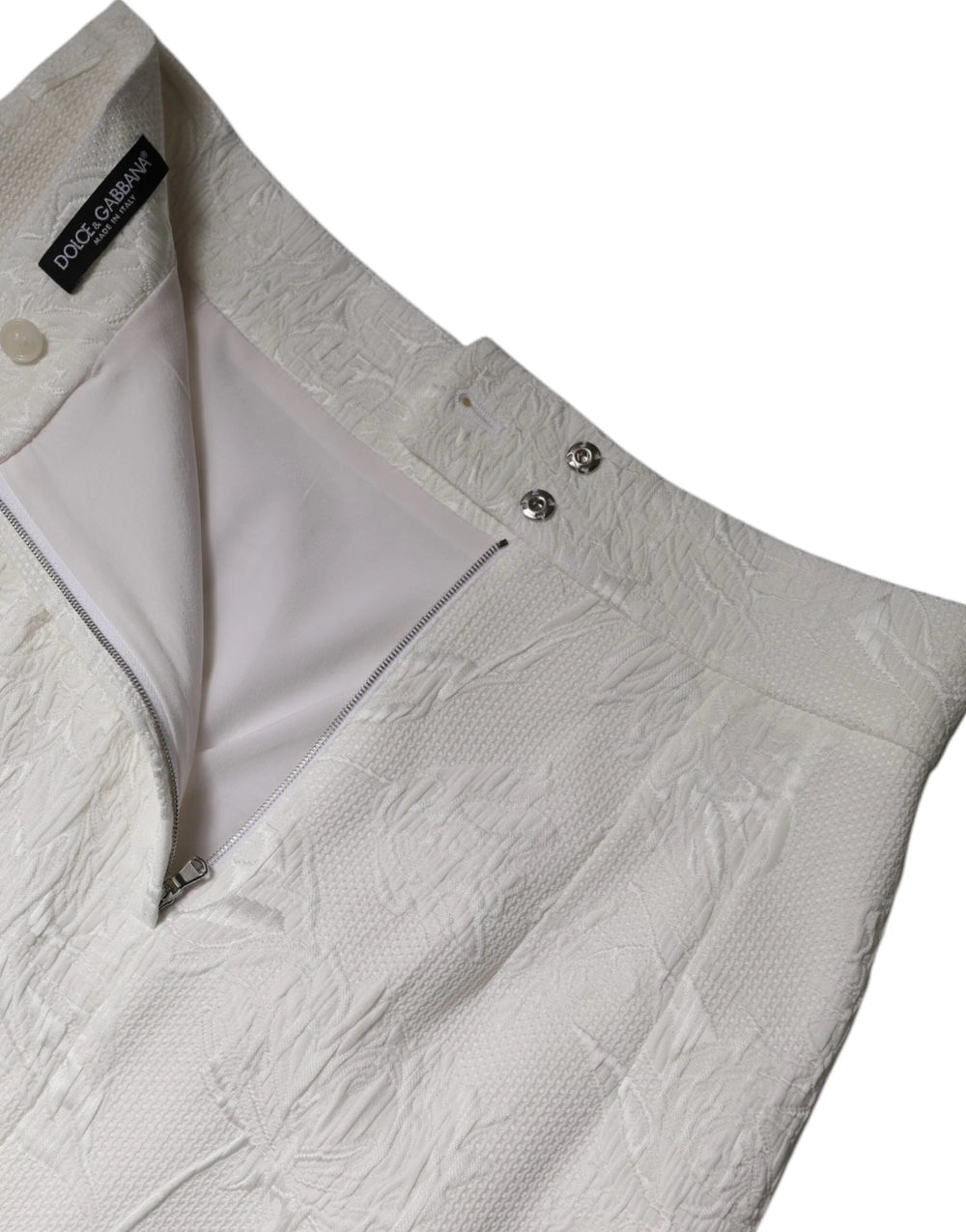 Dolce & Gabbana White High Waist Knee Length Pencil Skirt - IT44 | L - Skirts