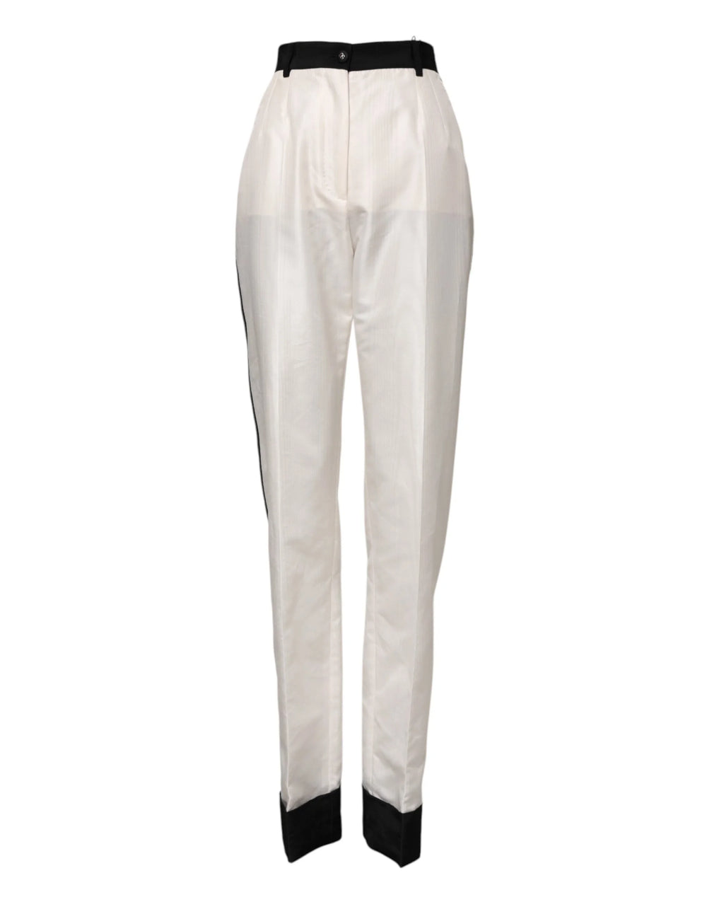 Dolce & Gabbana White High Waist Straight Dress Trouser Pants - IT40|S - Trousers