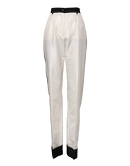 Dolce & Gabbana White High Waist Straight Dress Trouser Pants - IT40|S - Trousers