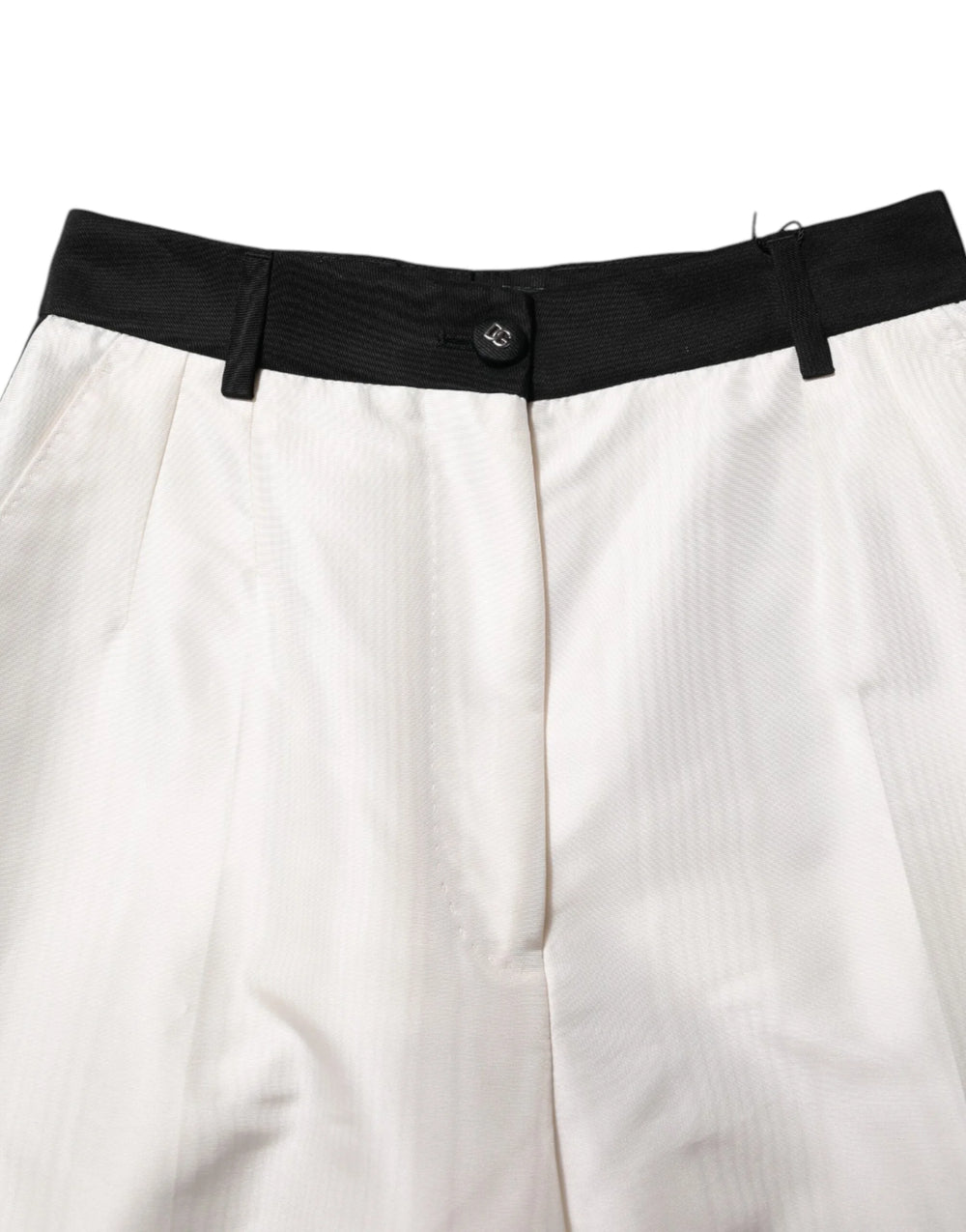 Dolce & Gabbana White High Waist Straight Dress Trouser Pants - IT40|S - Trousers