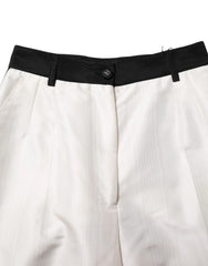 Dolce & Gabbana White High Waist Straight Dress Trouser Pants - IT40|S - Trousers