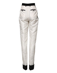 Dolce & Gabbana White High Waist Straight Dress Trouser Pants - IT40|S - Trousers