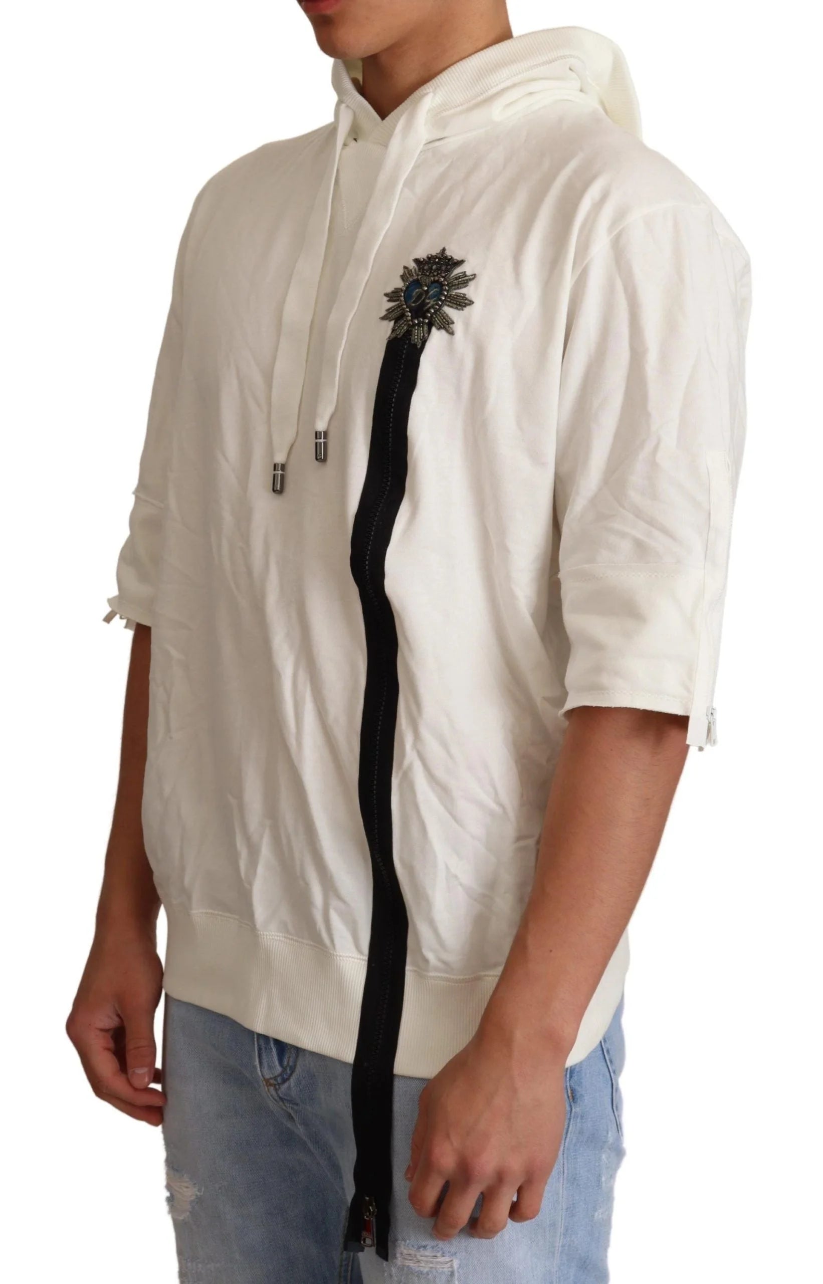 Dolce & Gabbana White Hooded Limited Edition Sweater - Hoodies