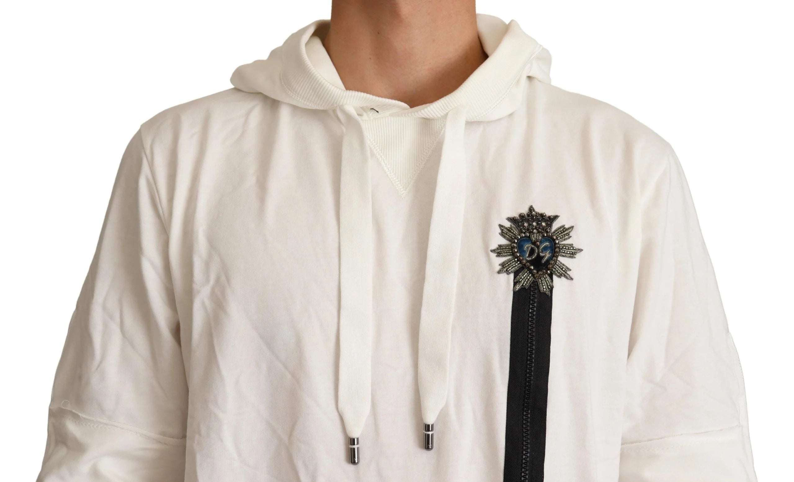Dolce & Gabbana White Hooded Limited Edition Sweater - Hoodies