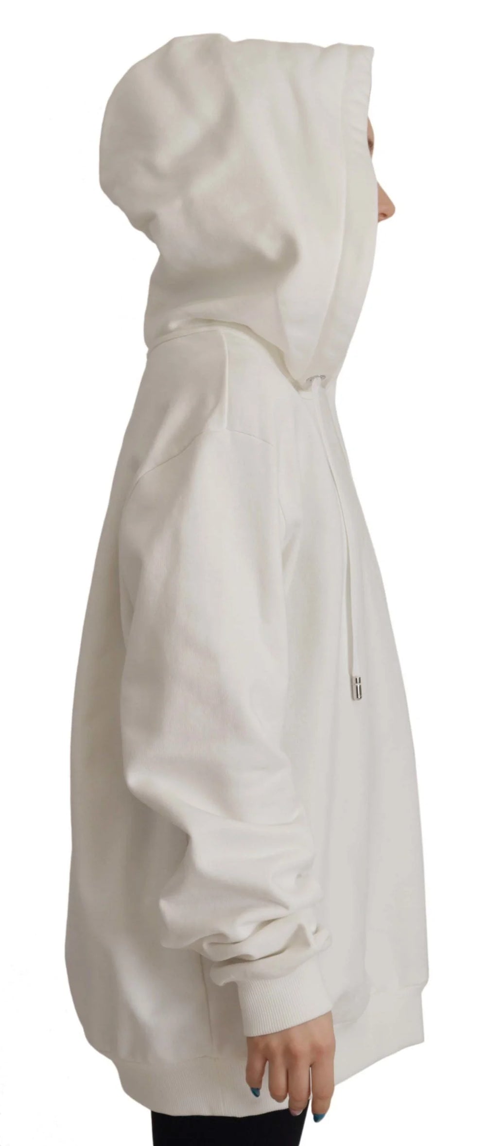 Dolce & Gabbana White Hoodie Pullover Embroidered Sweater - IT40|S - Hoodies